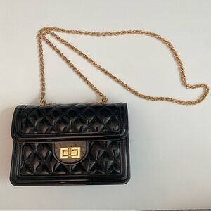 Black Quilted Chain Shoulder Bag